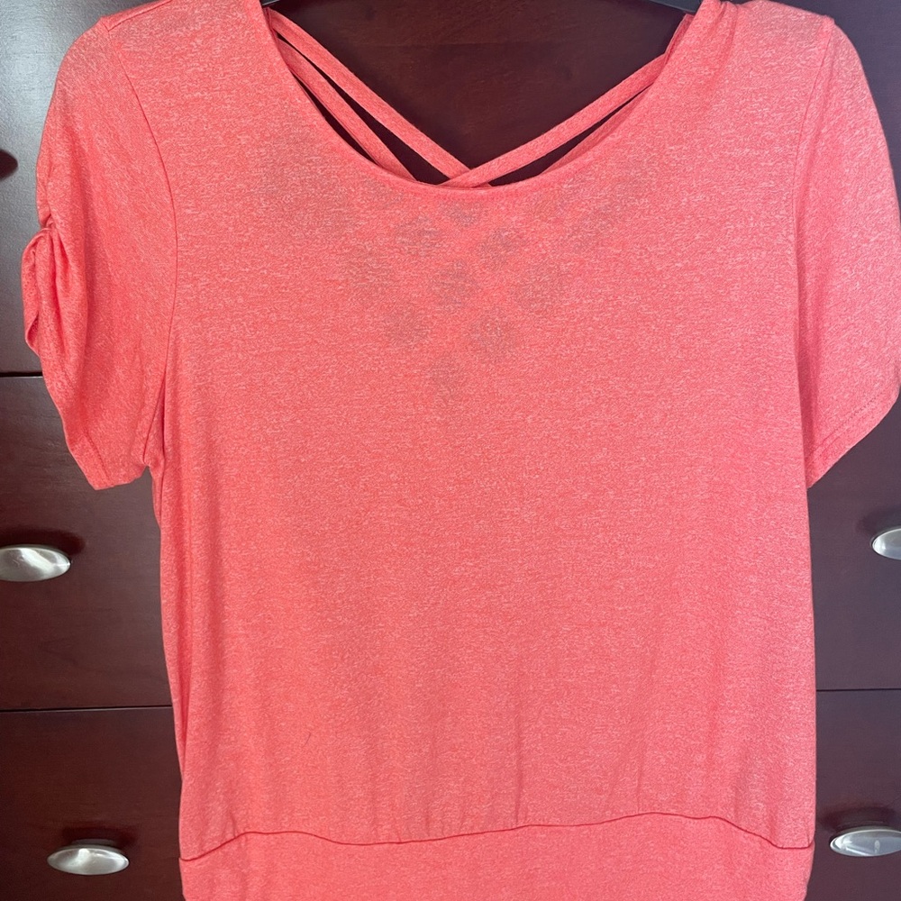 Apt. 9 Pink Backless Short Sleeve Tee